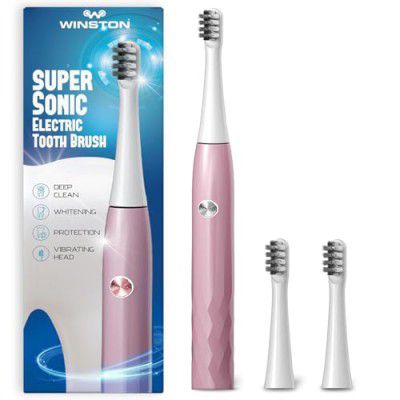 Winston Rechargeable Super Sonic Electric Toothbrush High-frequency Vibration 3-Cleaning Modes upto 30 Day -IPX7 Waterproof
