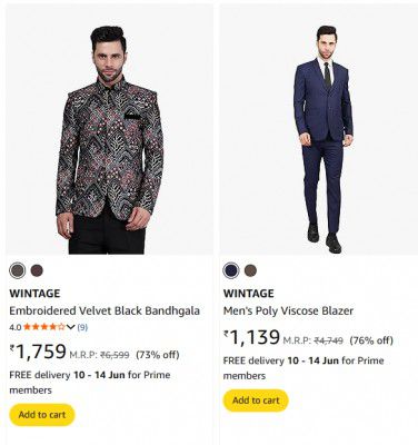 Wintage Men's Clothing Accessories Upto 78% Off