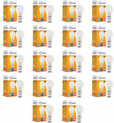 Wipro 10 W Standard B22 LED Bulb (White, Pack of 18)