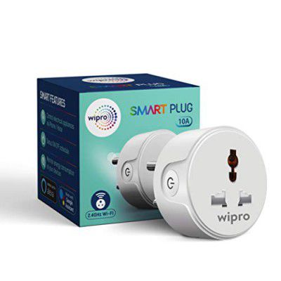 Wipro 10A smart plug with Energy monitoring- Suitable for small appliances like TVs, (Works with Alexa and Google Assistant) (DSP1100)