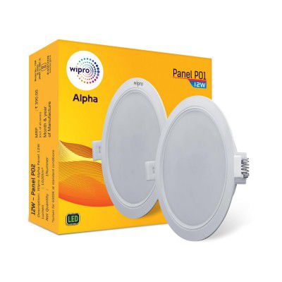 Wipro 12w Alpha Downlight for Junction Box | Warm White (2700K) | Pack of 1