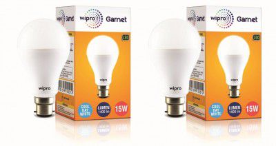 wipro 15W B22 LED Cool Day Light Bulb Pack of 2