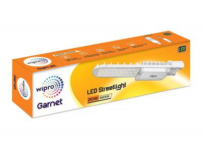 wipro 20W Street Light, Black, Rectangular