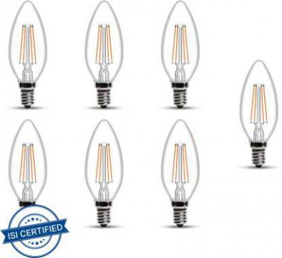 Wipro 4 W Standard E14 LED Bulb (Yellow, Pack of 7)
