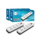 wipro 4+1 Extension Board | 4 Universal Socket with Single Switch | 2 Meter Long Cord | Child Safety | Auto Cutoff | Fire Resistant | Multiplug Socket for Home, Office | White, Pack of 2...