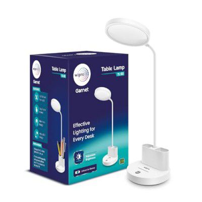 Wipro 5W Rechargable Table lamp 3 Grade Dimming (TL3), USB-C Charging | Pack of 1
