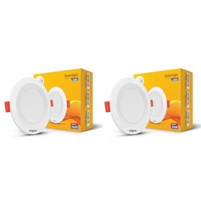 Wipro 6W Alpha Downlight for Junction Box | Neutral White (4000K) | Pack of 2