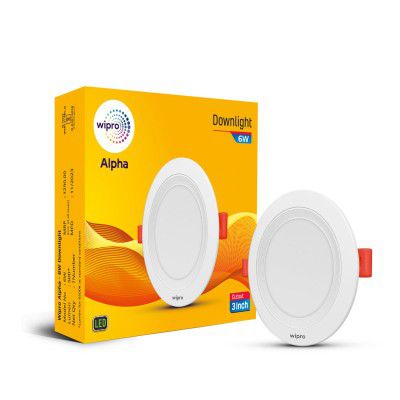 wipro 6W Alpha Downlight for Junction Box | Pink | 3 inch Cutout | Pack of 1