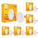 wipro 6W Alpha Downlight for Junction Box | Red |3 inch Cutout, 22mm Height | Surge Protection Upto 350 VA | High Voltage Protection Upto 4KV | Pack of 6...