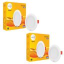 wipro 6W Alpha Downlight for Junction Box | Red | 3 inch Cutout, 22mm Height, Pack of 2...