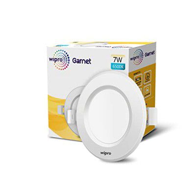Wipro Alpha 7W Round Downlight Junction Box|Cool Day White (6500K)