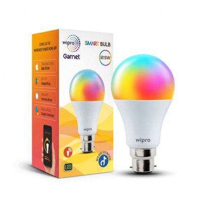 Wipro B22 12.5W Wi-Fi Smart LED Bulb with Music Sync for Amazon Alexa & Google Assistant