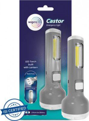 Wipro Castor multifunctional rechargeable torch & lantern with backup of upto 5 hrs Torch Emergency Light  (Grey)
