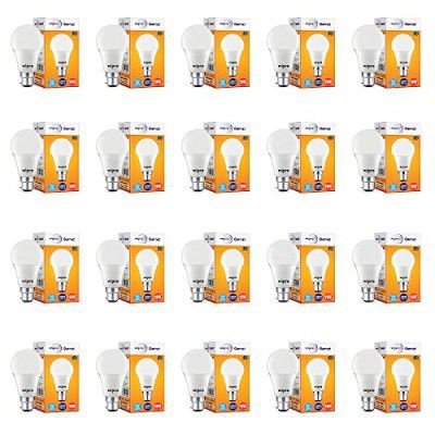 wipro Garnet 10W B22 LED Bulb, Coolwhite (Pack of 20)