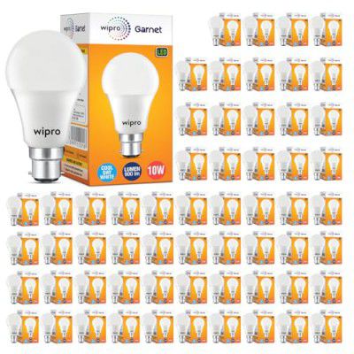 wipro Garnet 10W LED Bulb | Cool Day White | Pack of 60