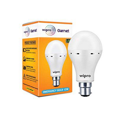 Wipro Garnet 12w LED Emergency Bulb | Cool Day White (6500K) Pack of 1