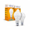 Wipro Garnet 12w LED Emergency Bulb | Cool Day White (6500K) | B22 LED Bulb Base | Inverter Bulb for home, with 4 Hours battery back up| Li-ion Battery | Over charging Protection | Pack of 2...