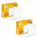 wipro Garnet 12W Square LED Alpha Panel | Neutral White Light (4000K) | Recessed Down Light for False Ceiling | Cutout - 110x110mm | Pack of 2...