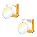 Wipro Garnet 18W Rimless Round CCT Surface Panel | Colour Changing Panel | Warm White, Neutral White, Cool White | Pack of 2...
