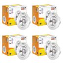 wipro Garnet 3 W Slim COB Downlight for False Ceiling | Warm White (2700 K) | Ceiling or Cabinet Light with Adjustable Optics | Pack of 4...