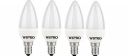 wipro Garnet 3W Frosted Candle Bulb | Cool Day White (6500K) | E14 Base | Pack of 4, LED...
