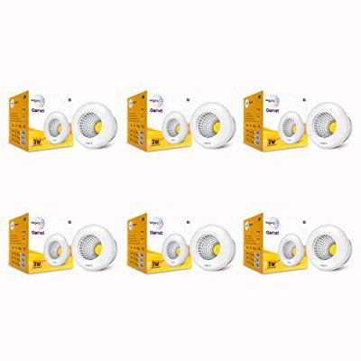 Wipro Garnet 3W LED Cabinet COB | Warm White Light (2700K) | Compact Design for Cabinets & Wardrobes | Pack of 6