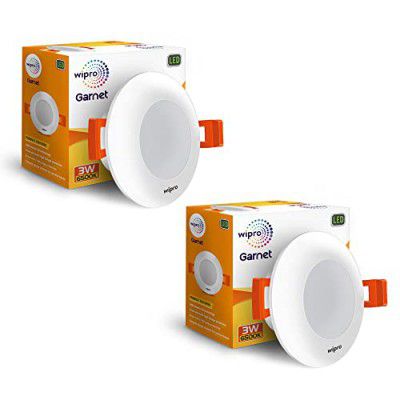 Wipro Garnet 3W LED Mini Downlight | Cool White (6500K) | Pack of 2
