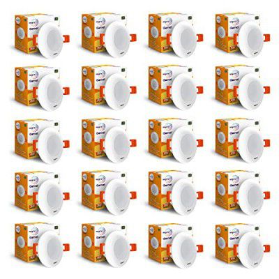 Wipro Garnet 3W LED Mini Downlight | Cool White (6500K) | Pack of 20