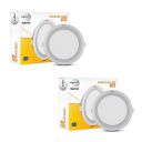 Wipro Garnet 3W Round LED Wave Panel Light for Ceiling | Neutral White Light (4000k) | Ultra-Slim Design | Recessed Down Light for False Ceiling |POP Ceiling Light | Cutout - 75mm | Pack of 2...