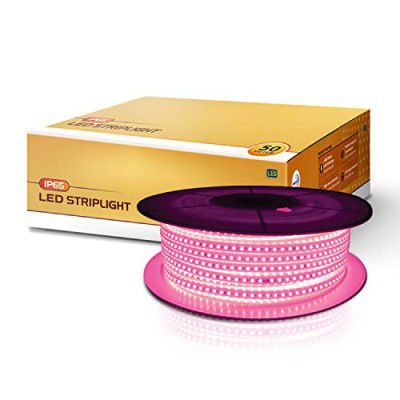 wipro Garnet 50 mtr LED Strip Light | 120 LEDs/mtr | Pink | IP65-Waterproof