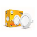 wipro Garnet 5W Round Downlight Junction Box |Cool White (6500K) | Glare-Free Design | Recessed Down Light for False Ceiling | Cutout ? 3 inch | Pack of 1...