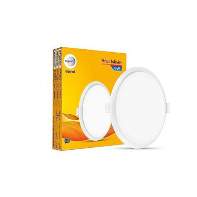 wipro Garnet 6W Round Led Wave Infinity Panel | Neutral White Light (4000K)