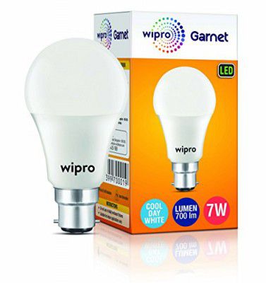 Wipro Garnet 7W LED Bulb for Home & Office |Warm White (2700K) | B22 Base|220 Degree Light Coverage | Pack of 1