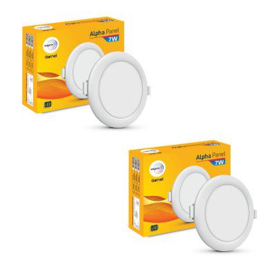 wipro Garnet 7W Round LED Alpha Panel | Warm White Light (2700K) 
