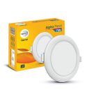 wipro Garnet 7W Round LED Alpha Panel | Warm White Light (2700K) | Recessed Down Light for False Ceiling | Cutout - 82mm | Pack of 1...
