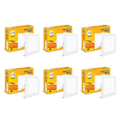 wipro Garnet 7W Square LED Alpha Panel | Neutral White Light (4000K) | Recessed Down Light for False Ceiling | Cutout - 82x82mm | Pack of 6