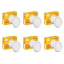 Wipro Garnet 8W Round LED Alpha Panel | Warm White (2700K) | Recessed Down Light for False Ceiling | Cutout - 110mm | Pack of 6...