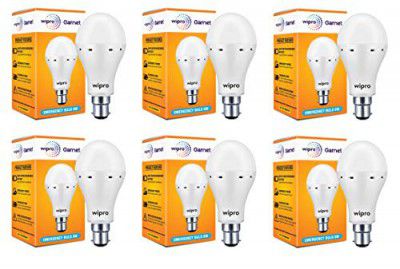 wipro Garnet 9w LED Emergency Bulb | Cool Day White | Pack of 6