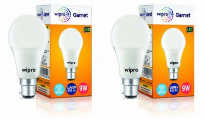 wipro Garnet B22 LED Bulb (9-Watt, Cool Day Light) - Pack of 2