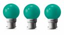 wipro Glass Safe lite N10005 B22 0.5-Watt LED Night Lamp (Green) Pack of 3...
