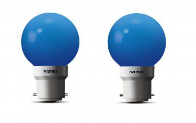Wipro Glass Safelite N10004 B22 0.5-Watt Led Night Lamp (Pack of 2 Blue)