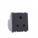 Wipro Northwest Nowa 6A 3 - Pin Socket With Euro Pin, Silver Grey (pack of 5)...