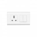 Wipro Northwest (Nowa) Switch Combo of 4M Plate + 1M 6A Switch x2 + 6A 3Pin Socket, White (Kit 8)...