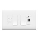 Wipro Northwest (Nowa) Switch Combo of 4M Plate + 1M 6A Switch x2 + USB Charger + 4 Step Fan Regulator, White (Kit 10)...