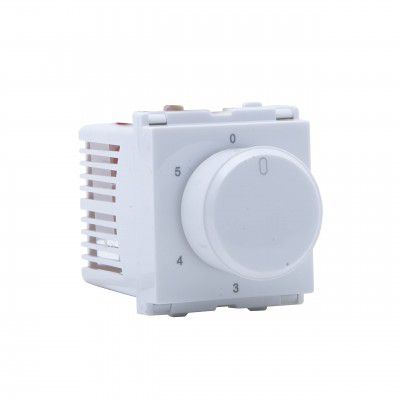 Wipro Northwest Venia Fan Regulator 5+1 Position Step Type 360, White | Pack of 6