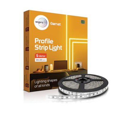 wipro Plastic Garnet 5 Meter Profile Strip with 264 LED/Mtr, Neutral White (Pack of 1)
