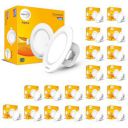 wipro Polycarbonate Alpha 10W Round Downlight Junction Box | Neutral White(4000K) | Cutout - 3 Inch | Pack Of 20...