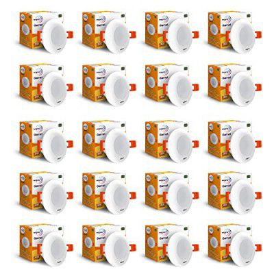 wipro Polycarbonate Garnet 3W Led Mini Downlight for Home & Cabinet | Cutout-2.3 Inch | Pack of 20