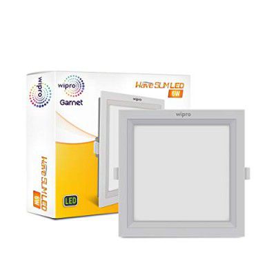 wipro Polycarbonate Garnet 6W Square Led Wave Panel Light for Ceiling Pack of 1