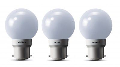 wipro Safelite N10002 B22 0.5-Watt Led Night Lamp (Warm White/Golden Yellow, Pack of 3, Glass)